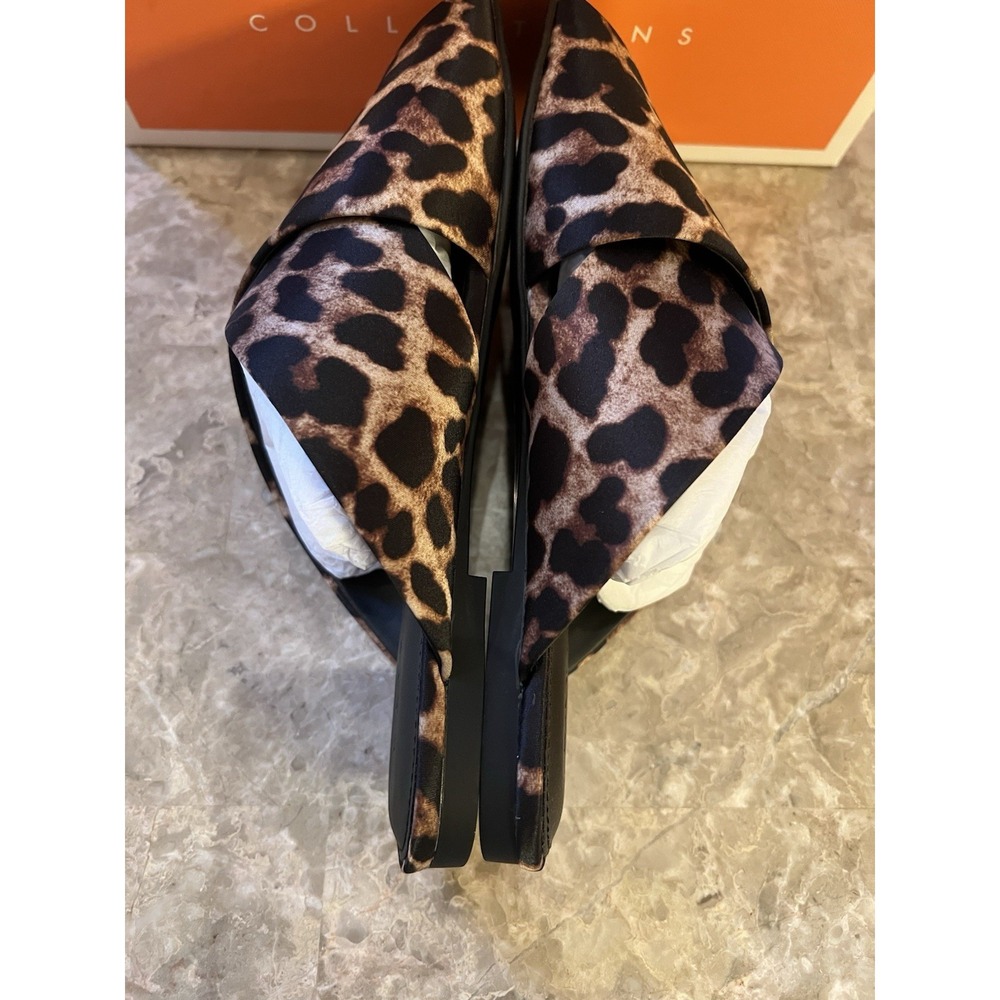 Checked In Slide Sandal Shoe Sz 9 Leopard Print Satin Gold NEW Women Katy Perry - Picture 5 of 7